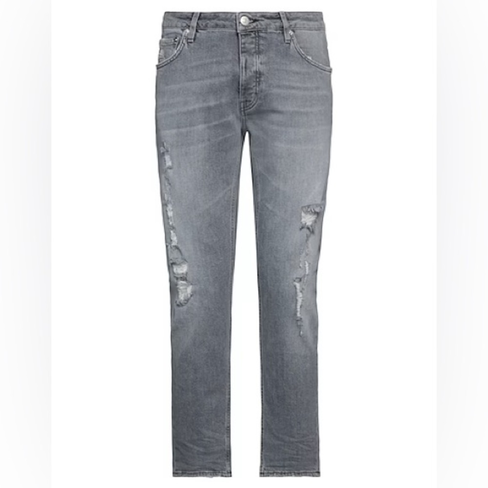 HAIKURE size 31 Men's Gray Distressed Jeans with button‎ fly